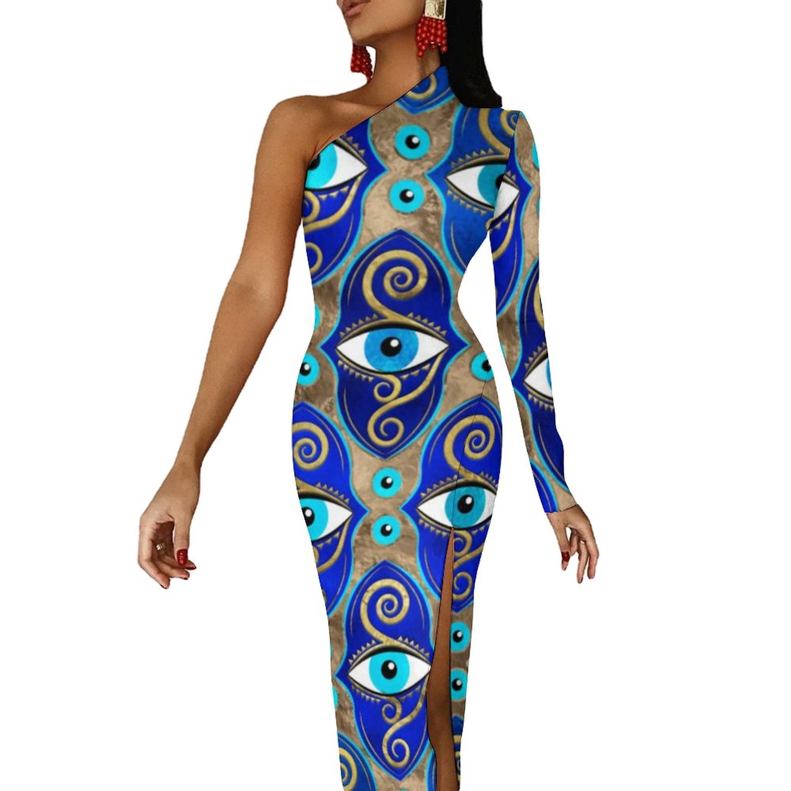 See No Evil Print Midi Dress