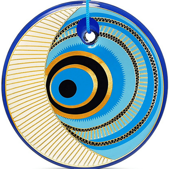 Evil Eye Lovers Round Wall Hanging for Home Sun and Moon Decor Nazar Amulet Evil Eye Protection