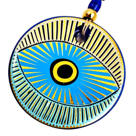 Evil Eye Lovers Wall Decor Turkish Good Luck Charm Gilded Eye Nazar Amulet