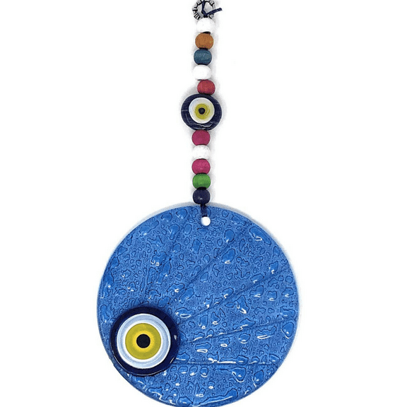 Evil Eye Lovers Wall Hanging Fused Glass Decoration Modern Mosaic Home Decor