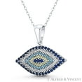 thumbnail image 1 of Evil Eye Luck Charm CZ & Nano Crystal Pendant & Chain Necklace in .925 Sterling Silver w/ Rhodium, 1 of 1