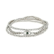 Bella by Thorne Evil Eye Multi Stretch Adult Bracelet Pack,Silver, (Unisex)