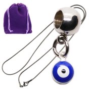 Evil Eye Stainless Steel Snake Chain Charm Necklace