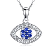 Evil Eye Necklace for Women 925 Sterling Silver Necklace Greek Protection Evil Eye Necklaces Jewelry Amulet Gift for Women