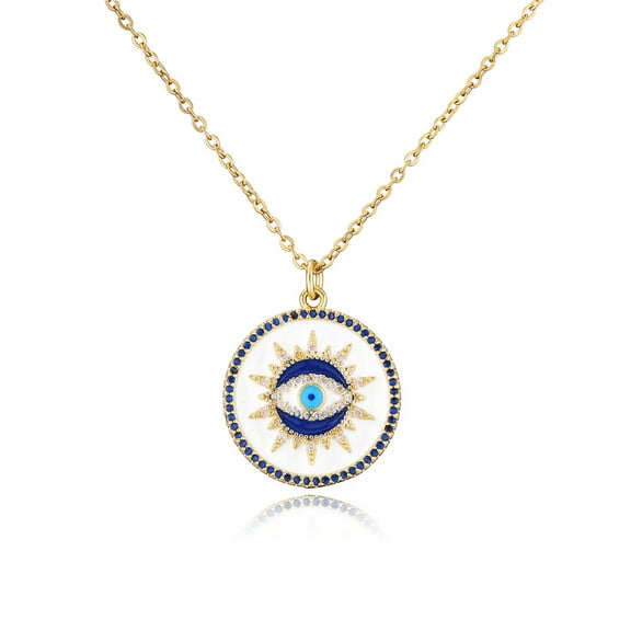Evil Eye Necklaces for Women, Handmade Evil Eye Gold Necklaces, Turkish Necklace Protect Luck Amulet,  Eye Pendant Necklace, Handmade Jewelry Protection Necklace Gifts