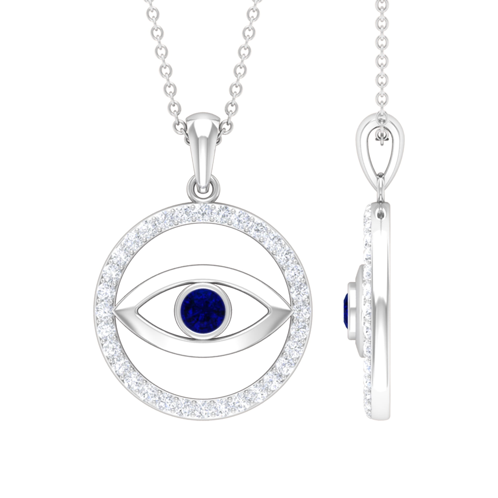 Buy without chain for women silver Pendant evil eye blue stone by  CEYLONMINE Online - Get 86% Off