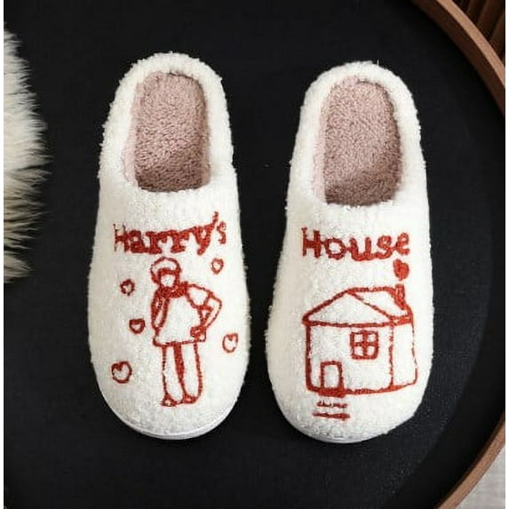 Evil Eye Preppy cloud Slippers for Women Men Cute Funny Fuzzy Fluffy House Slippers Non-Slip Home Bedroom Indoor Slippers