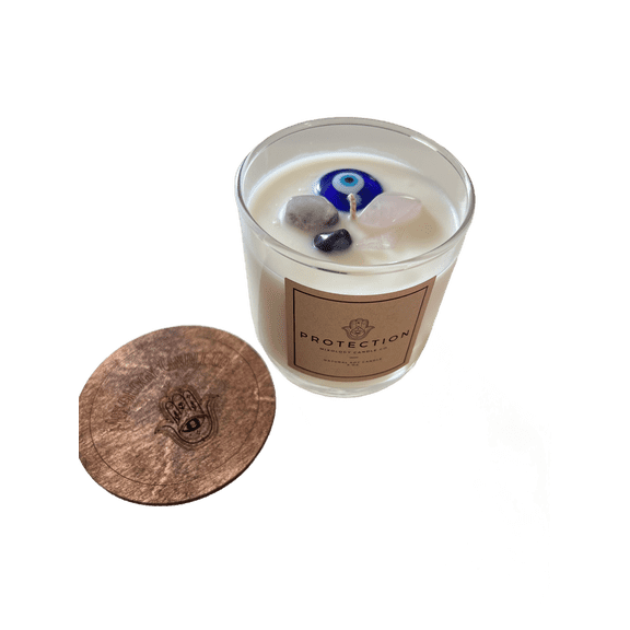 Evil Eye Protection Candle - Lavender & Chamomile Scent - 10 oz