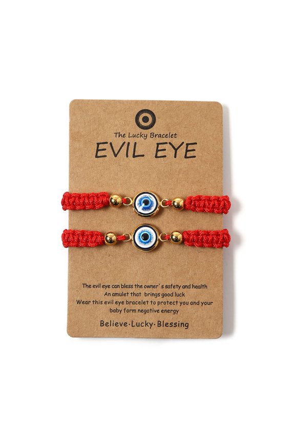 Evil Eye Red Bracelets for Protection - Red String Amulet Adjustable Bracelet, Crystal, Style W8105