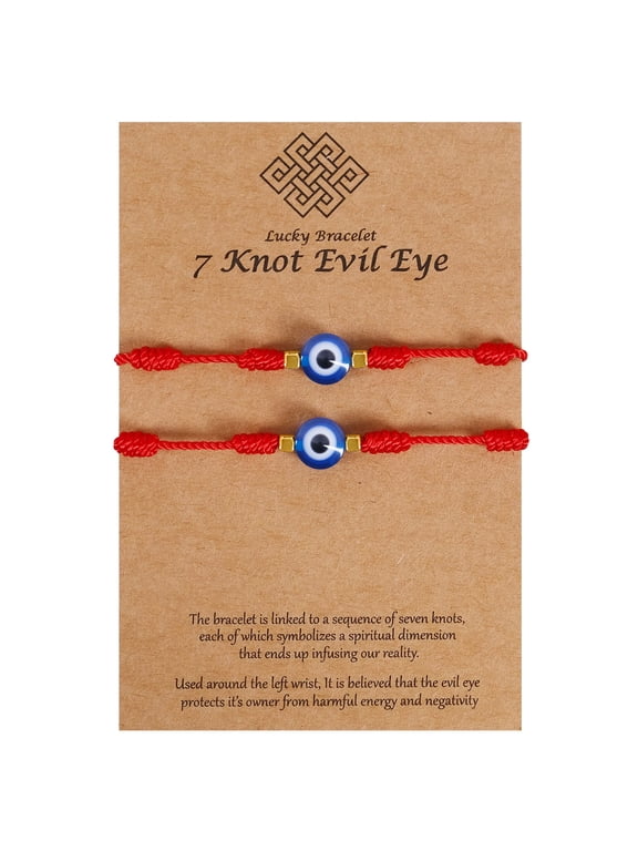 Evil Eye Red String Bracelet - Hand Woven Adjustable Protection Jewelry, Good Luck Amulet Gift for Women Men