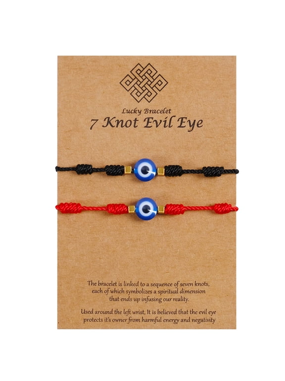 Evil Eye Red String Bracelet - Hand Woven Adjustable Protection Jewelry, Good Luck Amulet Gift for Women Men