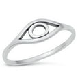 thumbnail image 1 of Evil Eye Ring .925 Sterling Silver Band Jewelry Female Male Unisex Size 5, 1 of 4