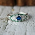 thumbnail image 1 of Evil Eye Ring, 925 sterling silver, Protection Blue Sapphire, Spiritual Turkish Rings for Women, Greek Nazra Amulet Jewelry, Women's Ring, 1 of 7
