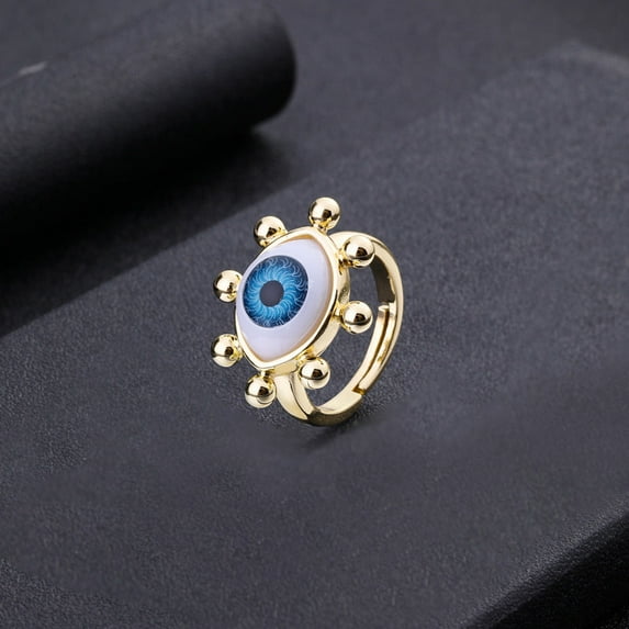 Evil Eye Ring Adjustable Vintage Geometric Dripping Oil Jewelry Gift For Men Women Durable High Quality Accessory