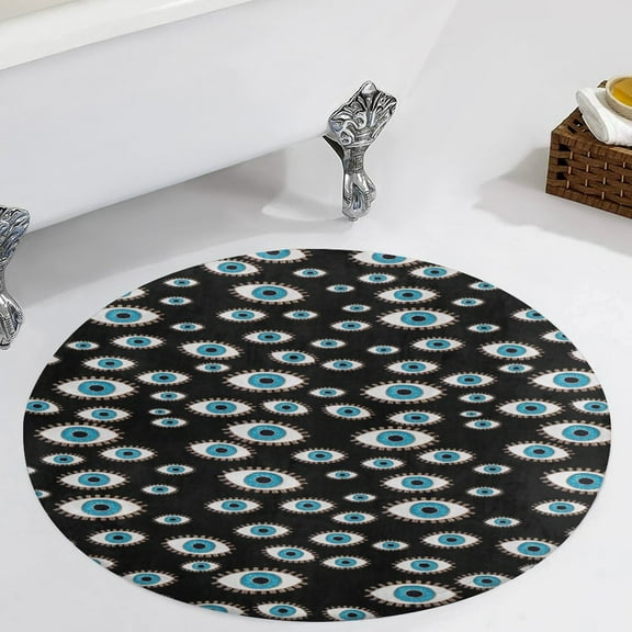 Evil Eye Round Carpet Circle Rug Outdoor Patio Area Rug Washable Large Area Rugs Hallway Room Decor Fitness Mats