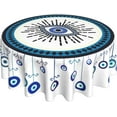 thumbnail image 1 of Evil Eye Round Table Cloth Decorative Fabric Table Cover 60 Inch Tablecloth for 20-47 Inch Table, 1 of 5