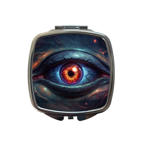 Evil Eye Scary Creepy Travel Makeup Handbag Purse Small Pocket Compact Mirror