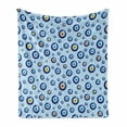 thumbnail image 1 of Evil Eye Soft Flannel Fleece Throw Blanket, Traditional Protection on Dotted Backdrop Kids Childs Celebration Theme, Cozy Plush for Indoor and Outdoor Use, 60" x 80", Multicolor, by Ambesonne, 1 of 6