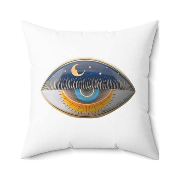 Evil Eye Spun Polyester Square Pillow Karma Sweet Dreams Good Night Pillow