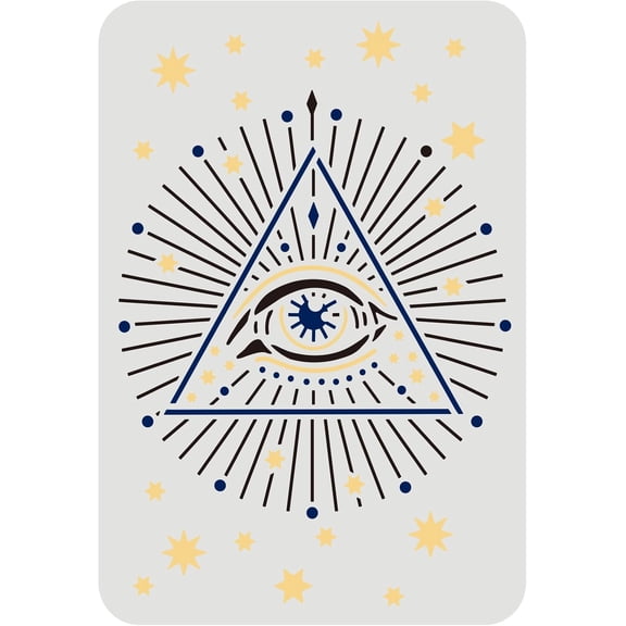 Evil Eye Stencil 11.7x8.3 inch Triangle Stars Pattern Stencil Plastic Evil Eye Painting Stencil Reusable Stars Template DIY Home Decor Stencil for Painting on Wall Border for DIY