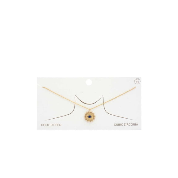 Evil Eye Sun Charm Gold Dipped Necklace