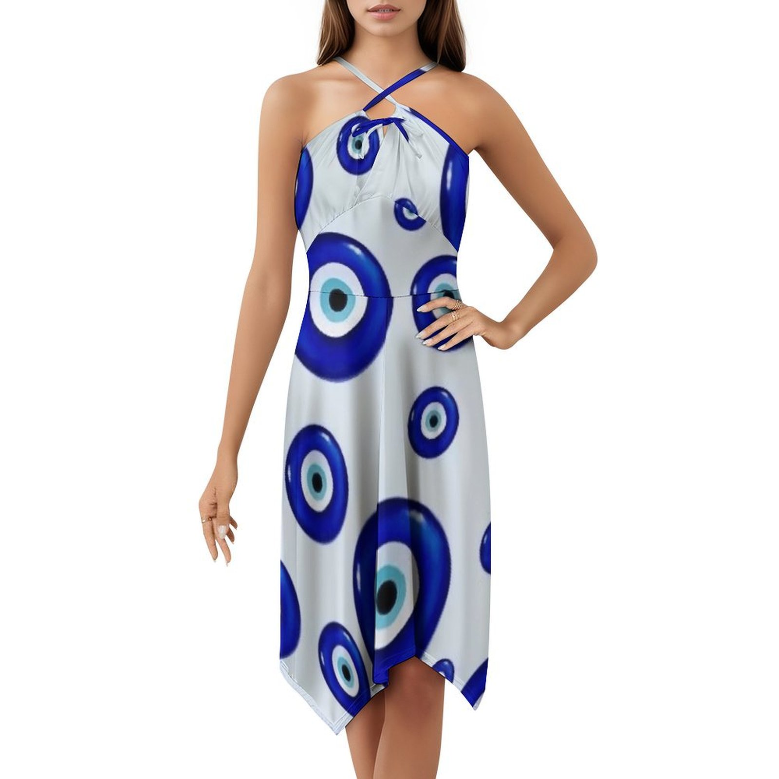 YELLOW EVIL EYE SHIRT DRESS main image 1