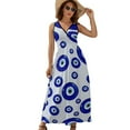 thumbnail image 1 of Evil Eye Symbol Dress Fashion Boho Beach Long Dresses Female Party Printed Maxi Dress, 1 of 9