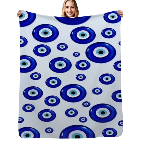 Evil Eye Symbol Flannel Blanket Warm Soft Bedding Throws Winter Camping Chair Sofa Bed