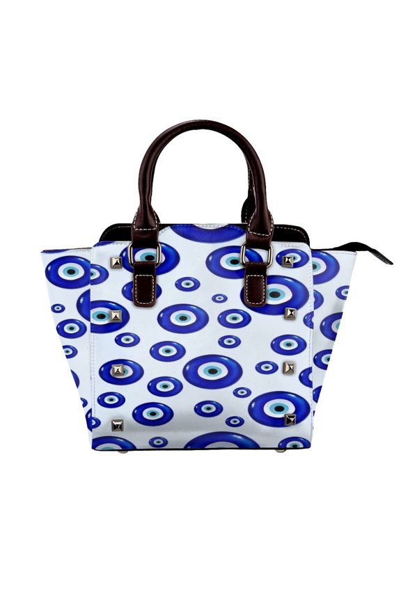 Evil Eye Symbol Rivet Fashion One-Shoulder Women's Handbag Tote Bag