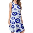 thumbnail image 1 of Evil Eye Symbol Spring Summer Dresses for Women Fashion T-shirt Dress Casual Sleeveless Loose Sundress with Pockets, 1 of 5