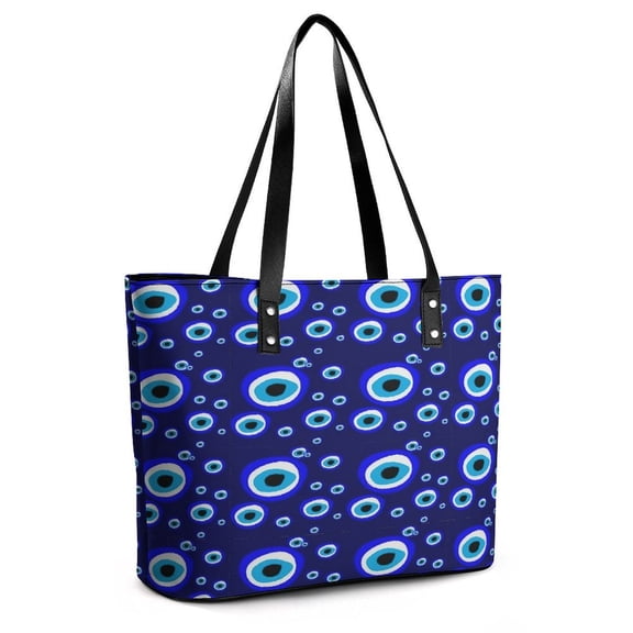 Evil Eye Talisman Woman Leather Handbags Large Tote Bag Fashion Portable Handbags With Zipper