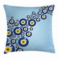 thumbnail image 1 of Evil Eye Throw Pillow Cushion Cover, Diagonal Evil Eye Pattern Lively Protection Symbol Turkish Cultural, Decorative Square Accent Pillow Case, 24 X 24 Inches, Blue Light Blue Yellow, by Ambesonne, 1 of 2