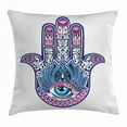 thumbnail image 1 of Evil Eye Throw Pillow Cushion Cover, Religious Protective Talisman All Seeing Eye Lotus Elements Paganism Luck, Decorative Square Accent Pillow Case, 18 X 18 Inches, Pink Blue White, by Ambesonne, 1 of 1