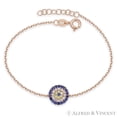 thumbnail image 1 of Evil Eye Turkish Nazar Charm Bracelet w/ Cubic Zirconia Crystals in .925 Sterling Silver, 1 of 1