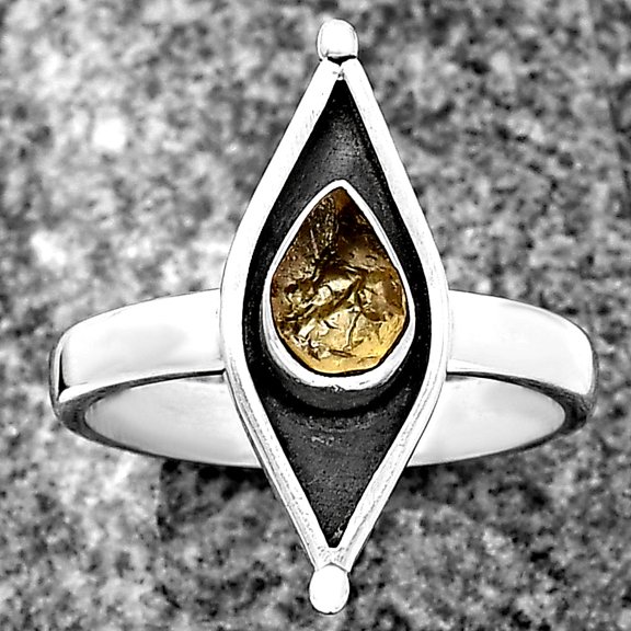 Evil Eye - Yellow Scapolite Rough 925 Sterling Silver Ring s.8.5 Jewelry R-1628 SDR214208