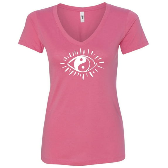 Evil Eye Yin Yang Womens V-Neck Tee