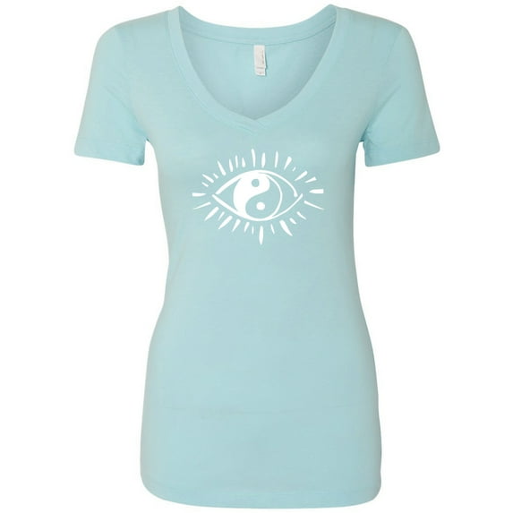 Evil Eye Yin Yang Womens V-Neck Tee