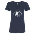 thumbnail image 1 of Evil Eye Yin Yang Womens V-Neck Tee, 1 of 1