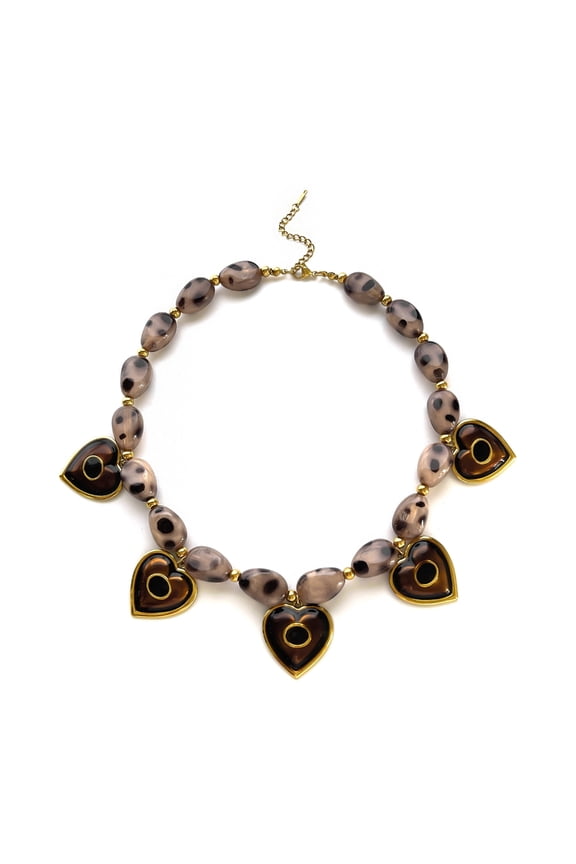 Evil Eyes Heart Charm Necklace Vintage Stainless Steel Jewelry For Women Adjustable Chain Retro Everyday Layer