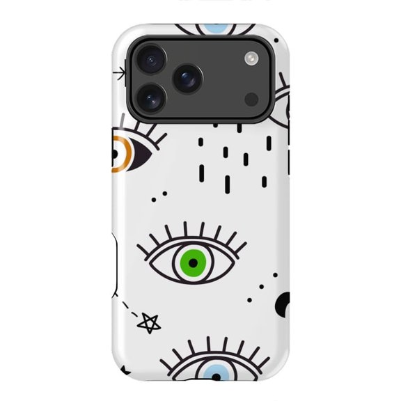 Evil Eyes II Blue Protection Symbol Spiritual Design Case with iPhone 17 16 15 14 13 12 11 Pro Max