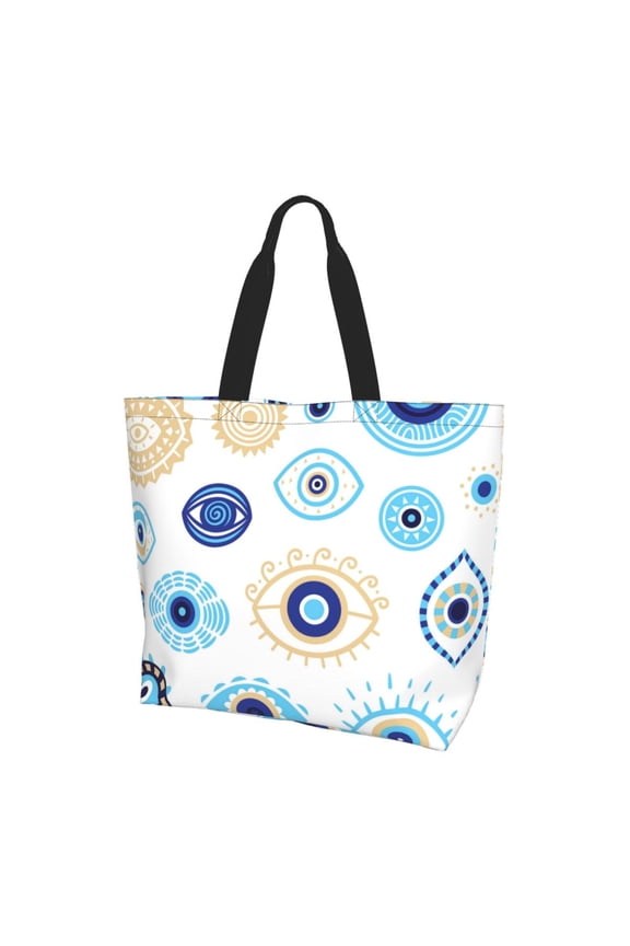 Evil Eyes Magic Talisman Women Reusable Bag Large Shoulder Handbag Top Handle Purse Tote