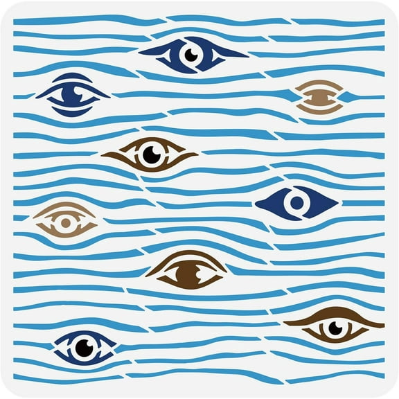 Evil Eyes Stencils 12x12" Abstract Eye Painting Templates Reusable Stencils Template