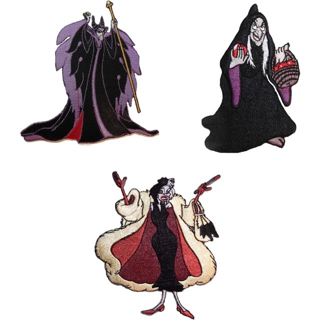 Evil Female Villains Cartoon Character Embroidered Set Of 3 Iron On ...