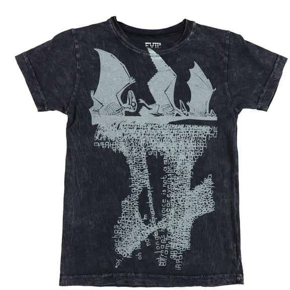 Evil Genius Boys Pterodactyl Graphic T-Shirt, Black, Big Kids (8-20), M