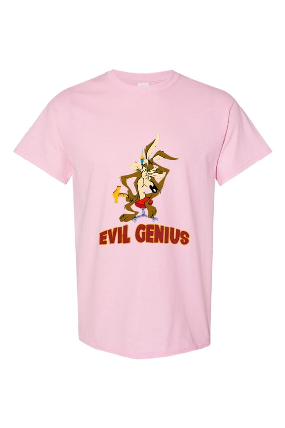 Evil Genius T-Shirt Coyote Comic Graphic for Sarcastic Fans, for men & women, up to size 5XL