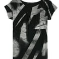 thumbnail image 1 of Evil Genius Womens Glitter Pattern Boat-Neck Graphic T-Shirt, Black, Medium, 1 of 2