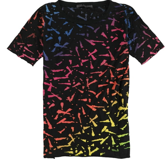 Evil Genius Womens Gradient Slash Pattern Graphic T-Shirt, Multicoloured, Medium