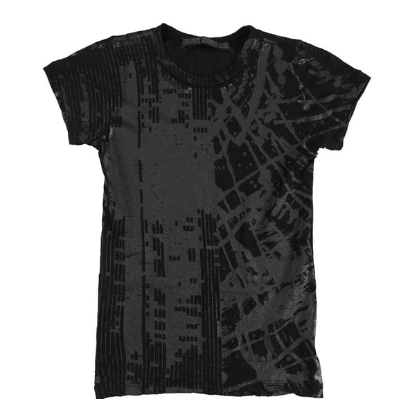 Evil Genius Womens Metallic Graphic T-Shirt, Black, Small