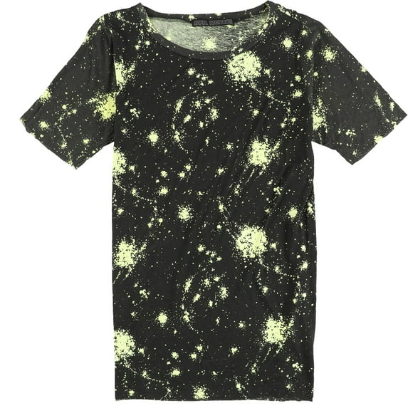 Evil Genius Womens Paint Splatter Graphic T-Shirt, Black, Medium