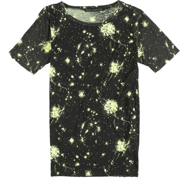 Evil Genius Womens Paint Splatter Graphic T-Shirt, Black, Medium